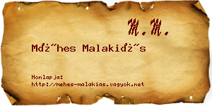 Méhes Malakiás névjegykártya